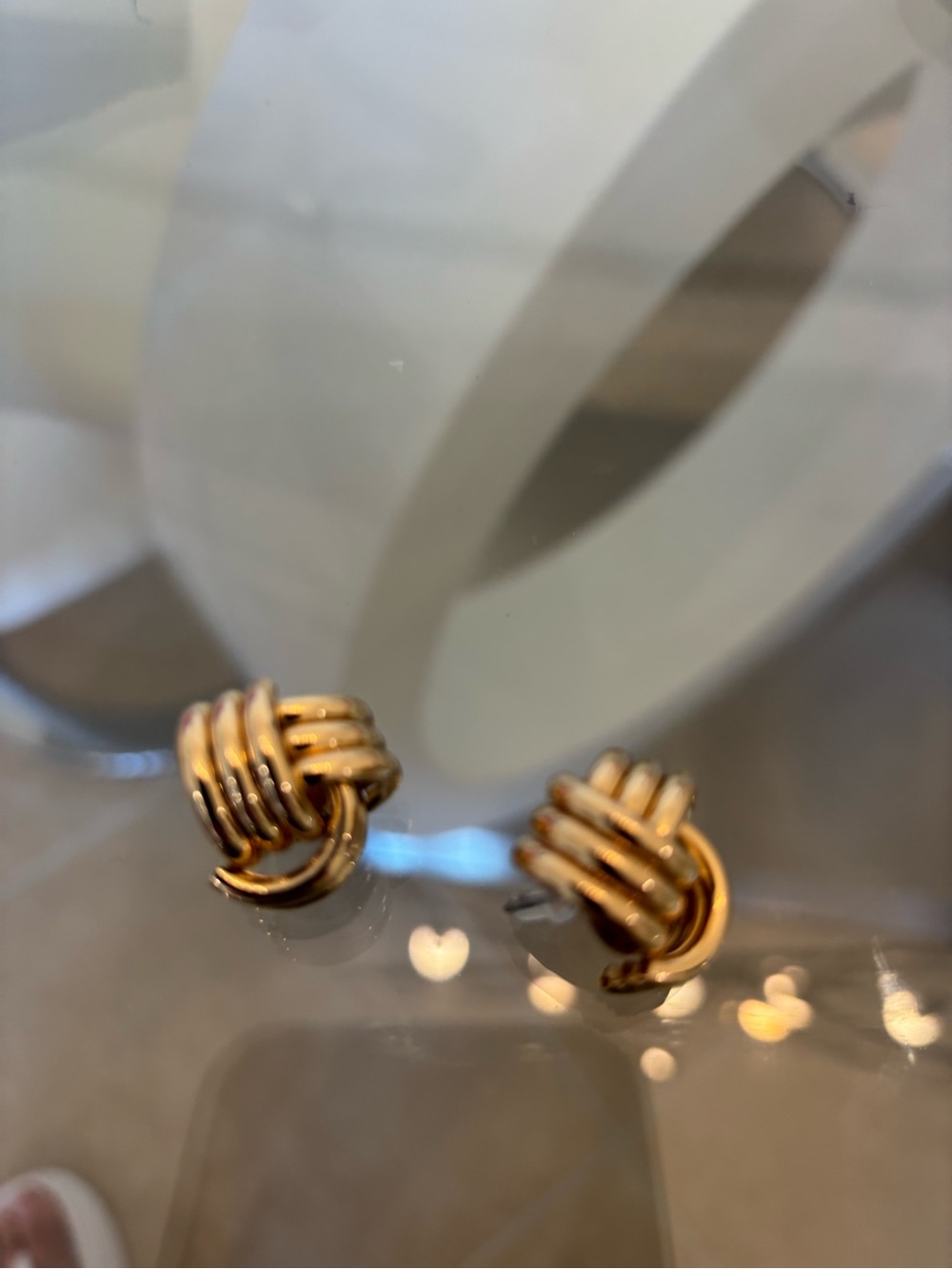 Gold Knot Stud Earrings - Women Jewelry